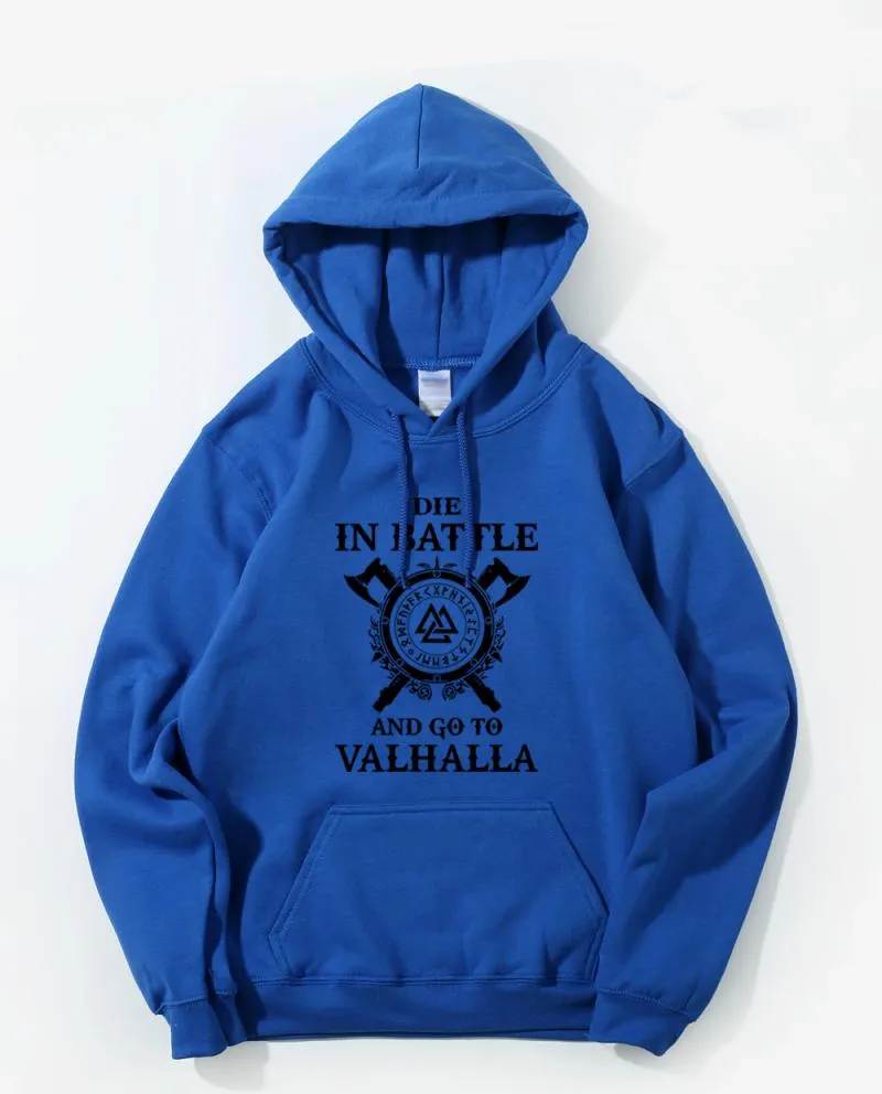 Men's Winter/Autumn Hoodie "Die In Battle And Go To Valhalla"