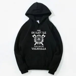 Men's Winter/Autumn Hoodie "Die In Battle And Go To Valhalla"