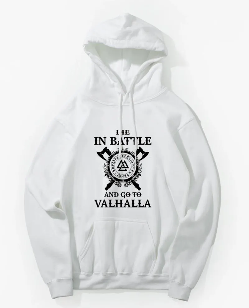 Men's Winter/Autumn Hoodie "Die In Battle And Go To Valhalla"