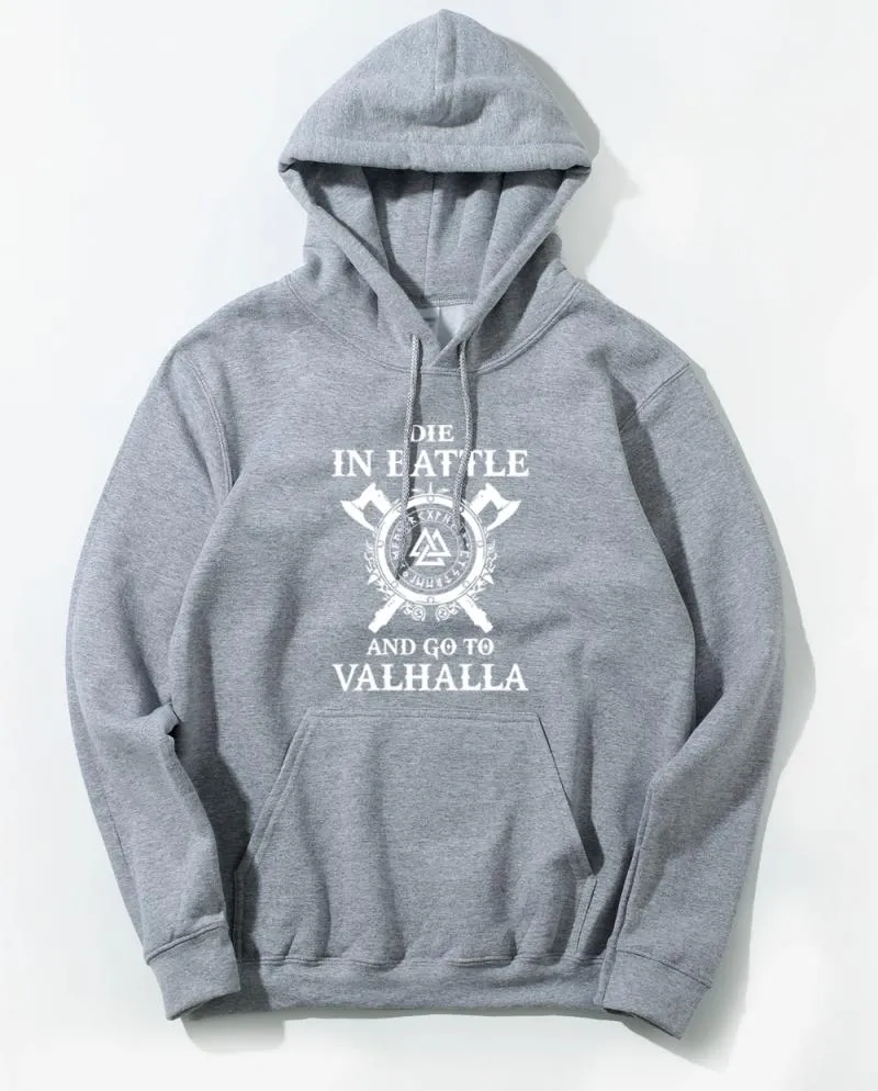 Men's Winter/Autumn Hoodie "Die In Battle And Go To Valhalla"