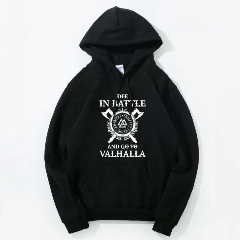 Men's Winter/Autumn Hoodie "Die In Battle And Go To Valhalla"