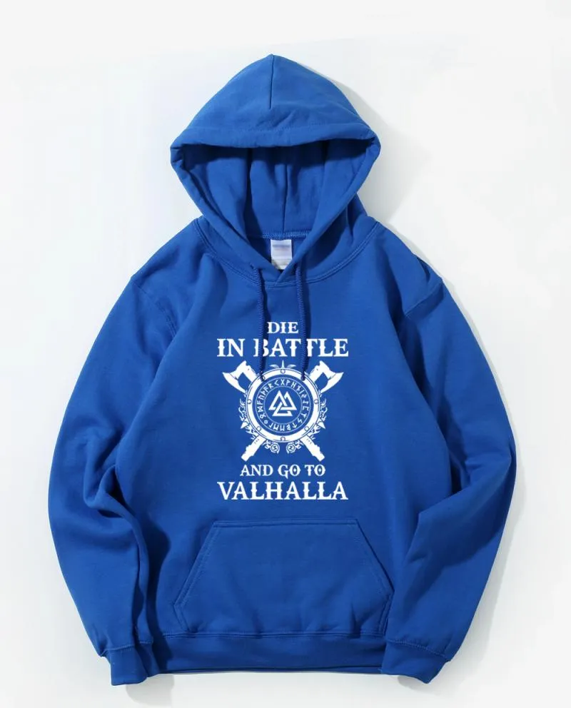 Men's Winter/Autumn Hoodie "Die In Battle And Go To Valhalla"