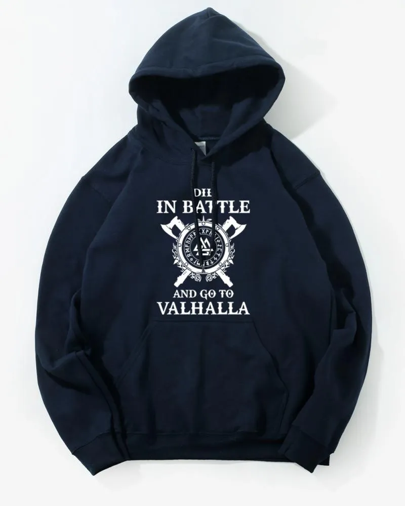 Men's Winter/Autumn Hoodie "Die In Battle And Go To Valhalla"