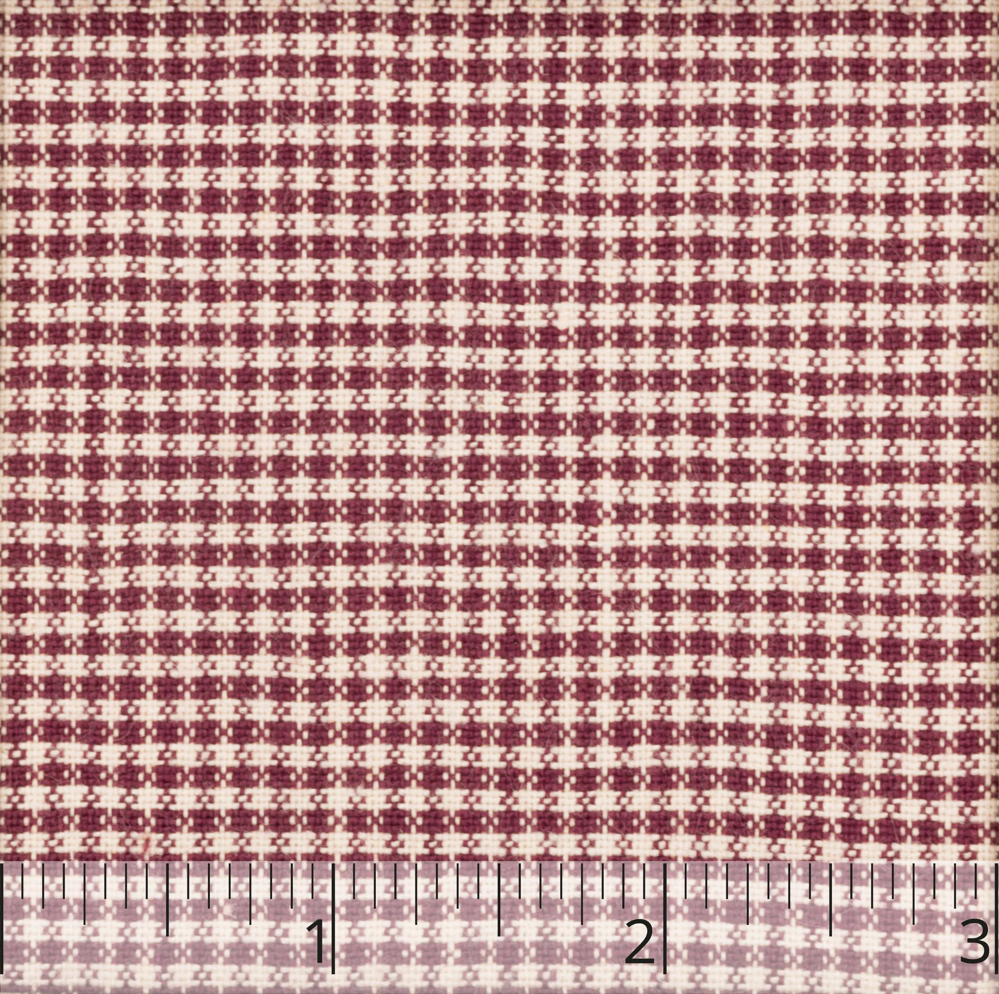 Merlot & Cream Checked Linen- $16.00 yd.