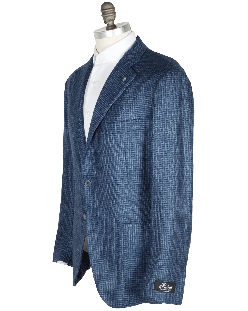 Mid Blue Check Cashmere Sportcoat