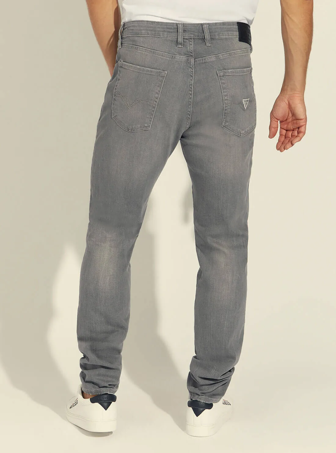 Mid-Rise Slim Tapered Drake Denim Jeans in Grey Supra Wash