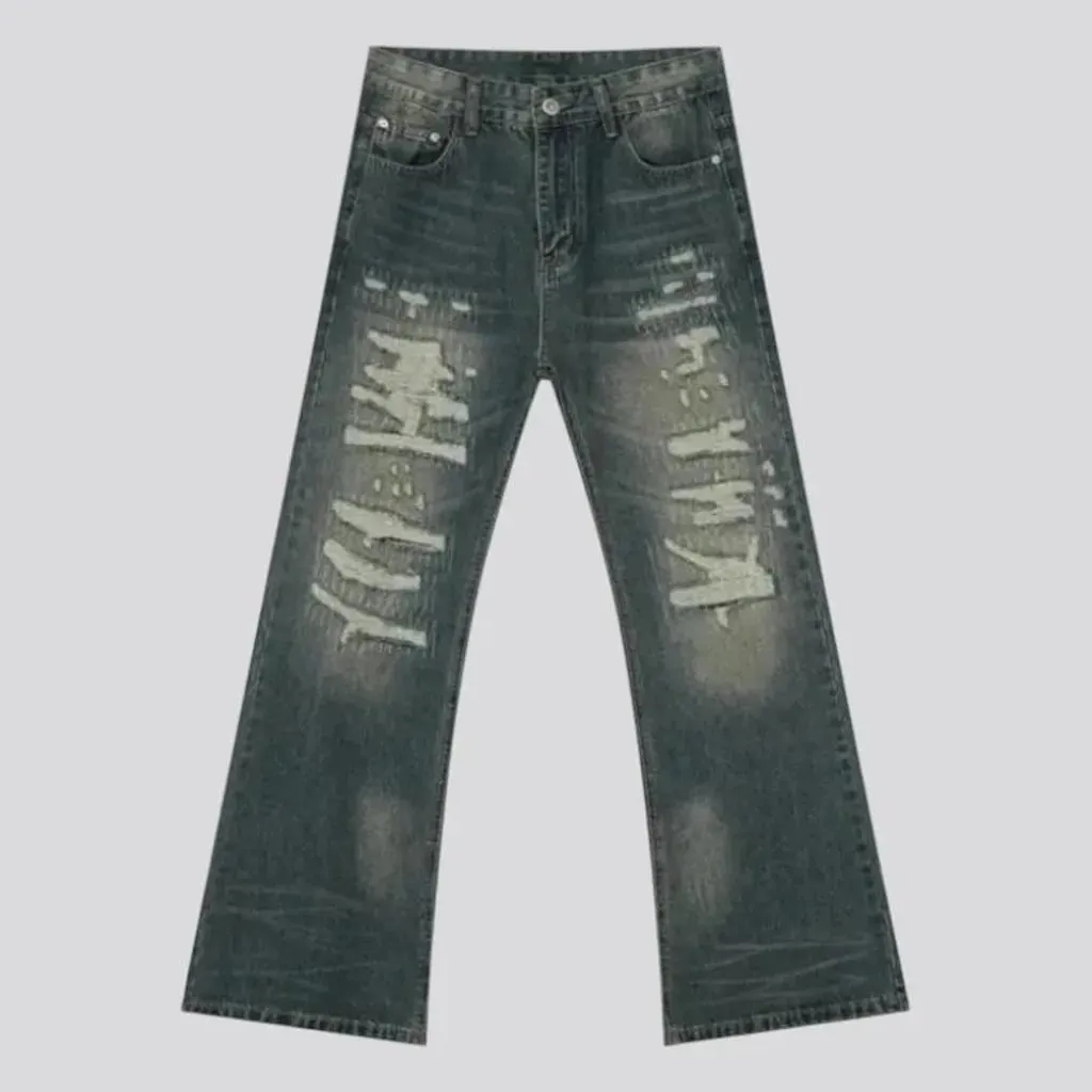 Mid-waist wide fit men's jeans