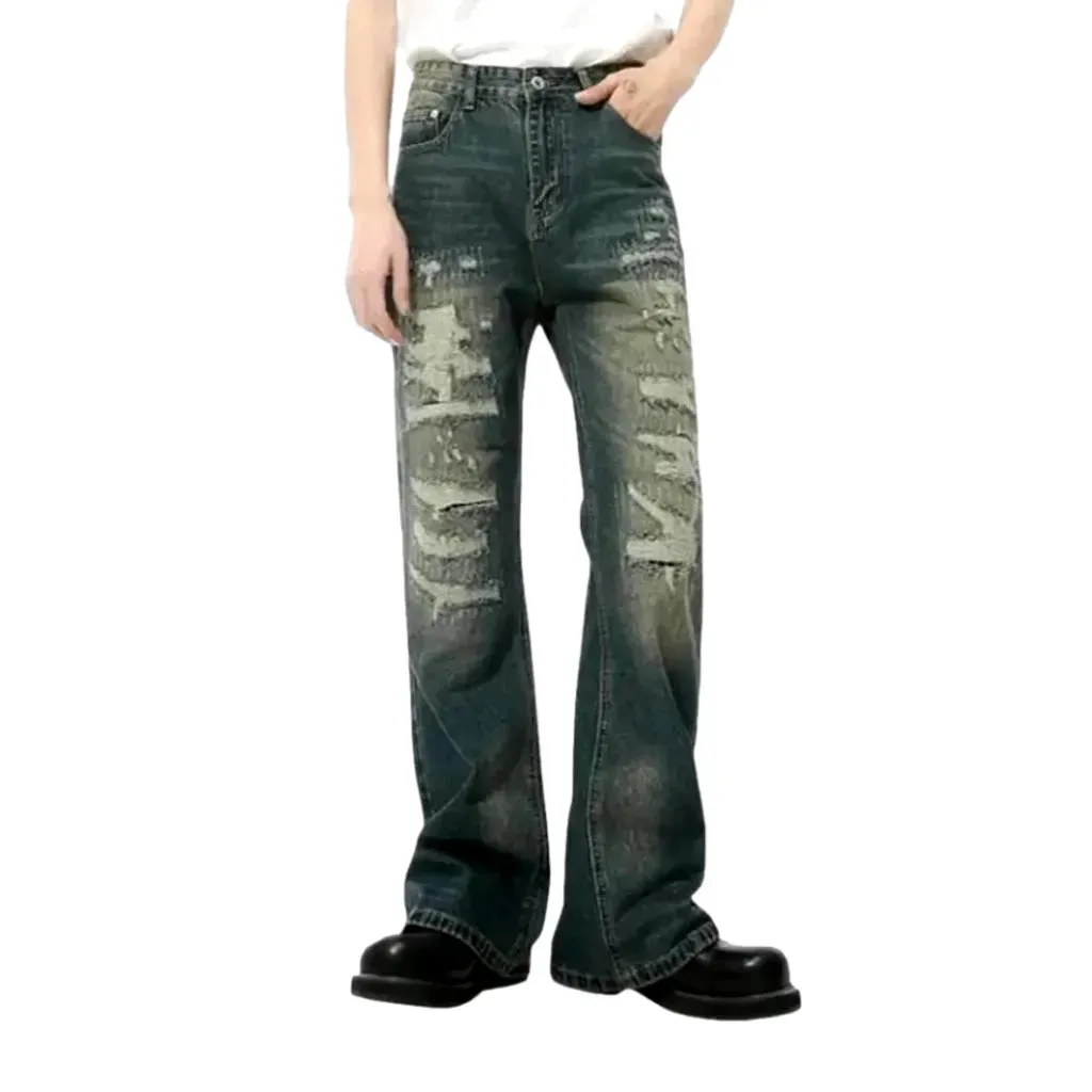 Mid-waist wide fit men's jeans