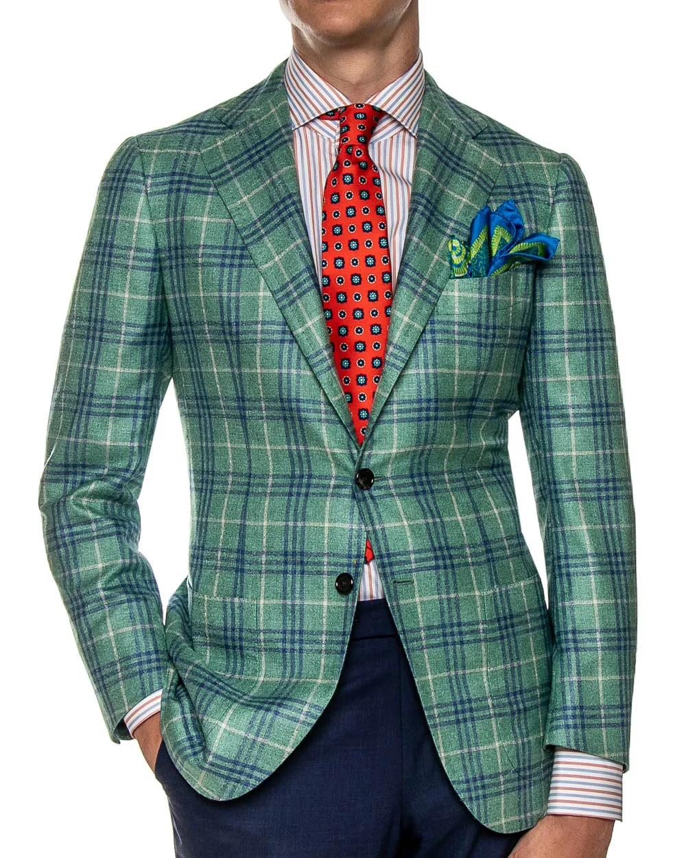 Mint Green and Blue Plaid Sportcoat