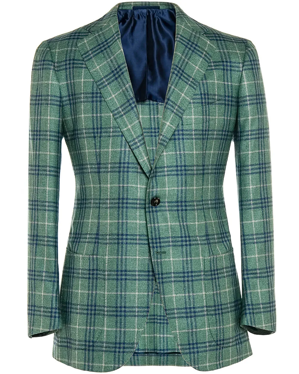 Mint Green and Blue Plaid Sportcoat