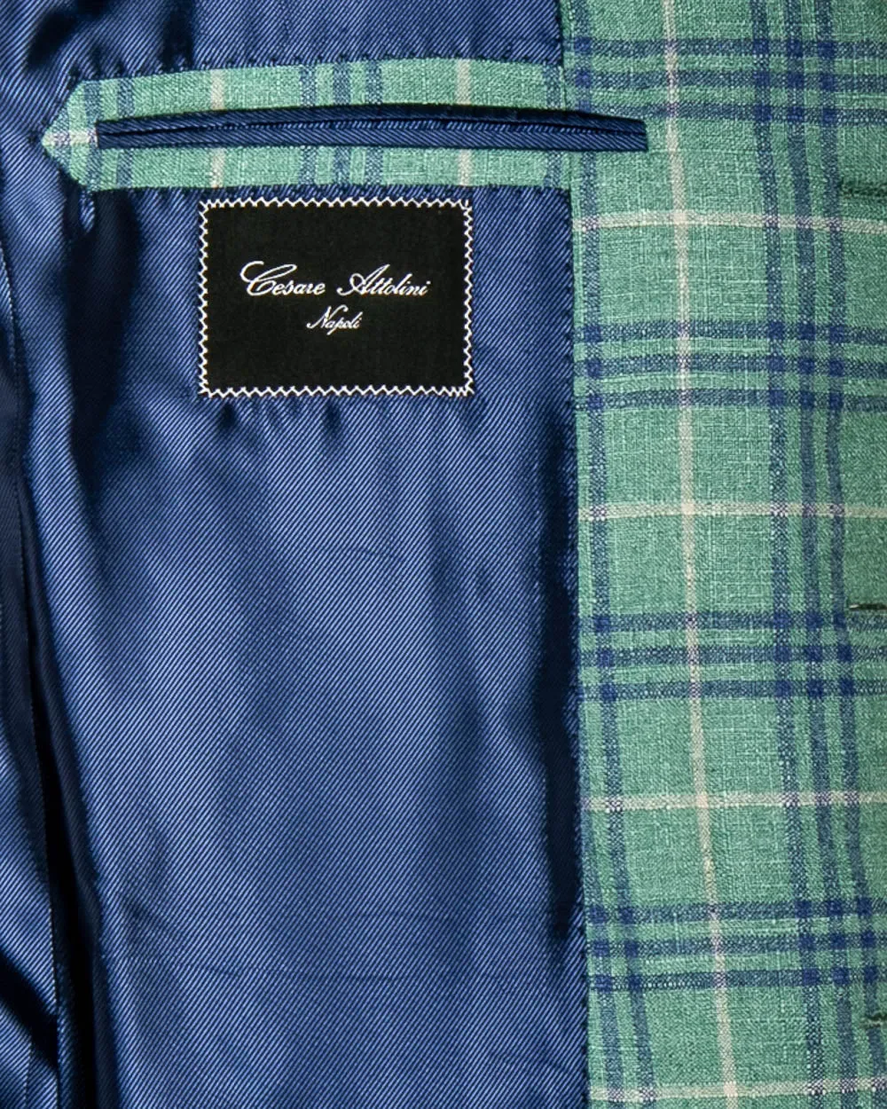 Mint Green and Blue Plaid Sportcoat