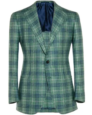 Mint Green and Blue Plaid Sportcoat