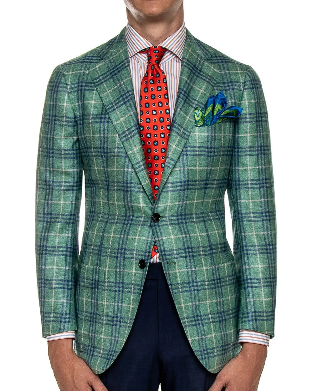 Mint Green and Blue Plaid Sportcoat
