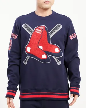 MLB BOSTON RED SOX MASHUP MEN'S RIB CREWNECK (MIDNIGHT NAVY/RED/MIDNIGHT NAVY)