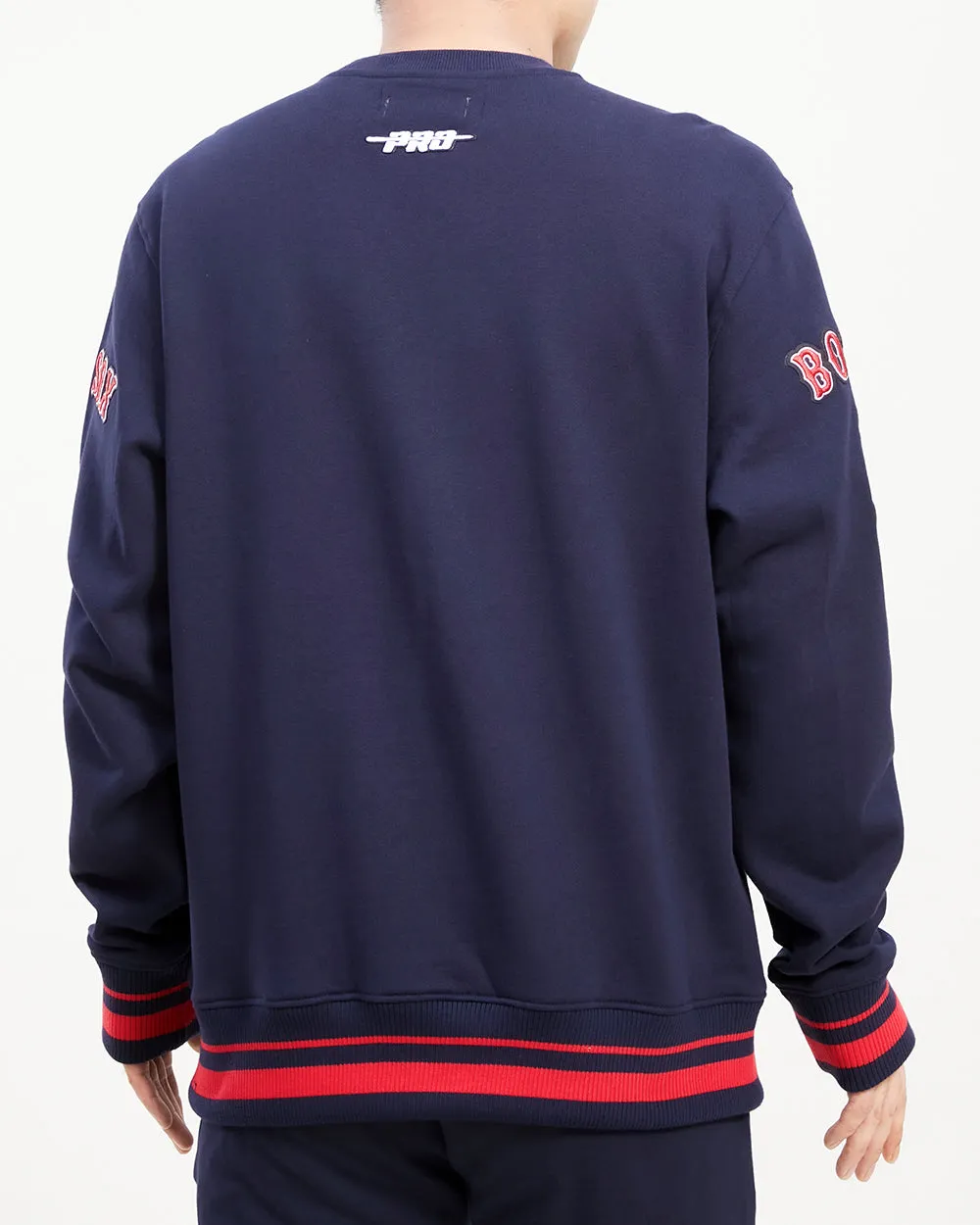 MLB BOSTON RED SOX MASHUP MEN'S RIB CREWNECK (MIDNIGHT NAVY/RED/MIDNIGHT NAVY)