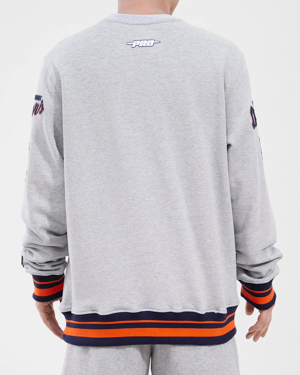 MLB DETROIT TIGERS MASHUP MEN'S RIB CREWNECK (HEATHER GREY)