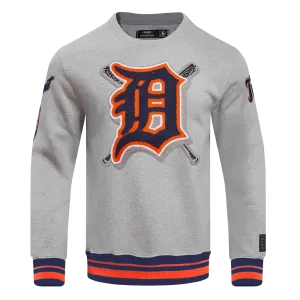 MLB DETROIT TIGERS MASHUP MEN'S RIB CREWNECK (HEATHER GREY/MIDNIGHT NAVY/ORANGE)