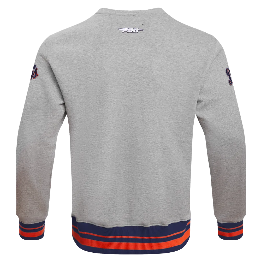 MLB DETROIT TIGERS MASHUP MEN'S RIB CREWNECK (HEATHER GREY/MIDNIGHT NAVY/ORANGE)