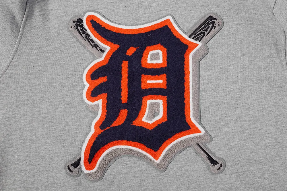 MLB DETROIT TIGERS MASHUP MEN'S RIB CREWNECK (HEATHER GREY/MIDNIGHT NAVY/ORANGE)