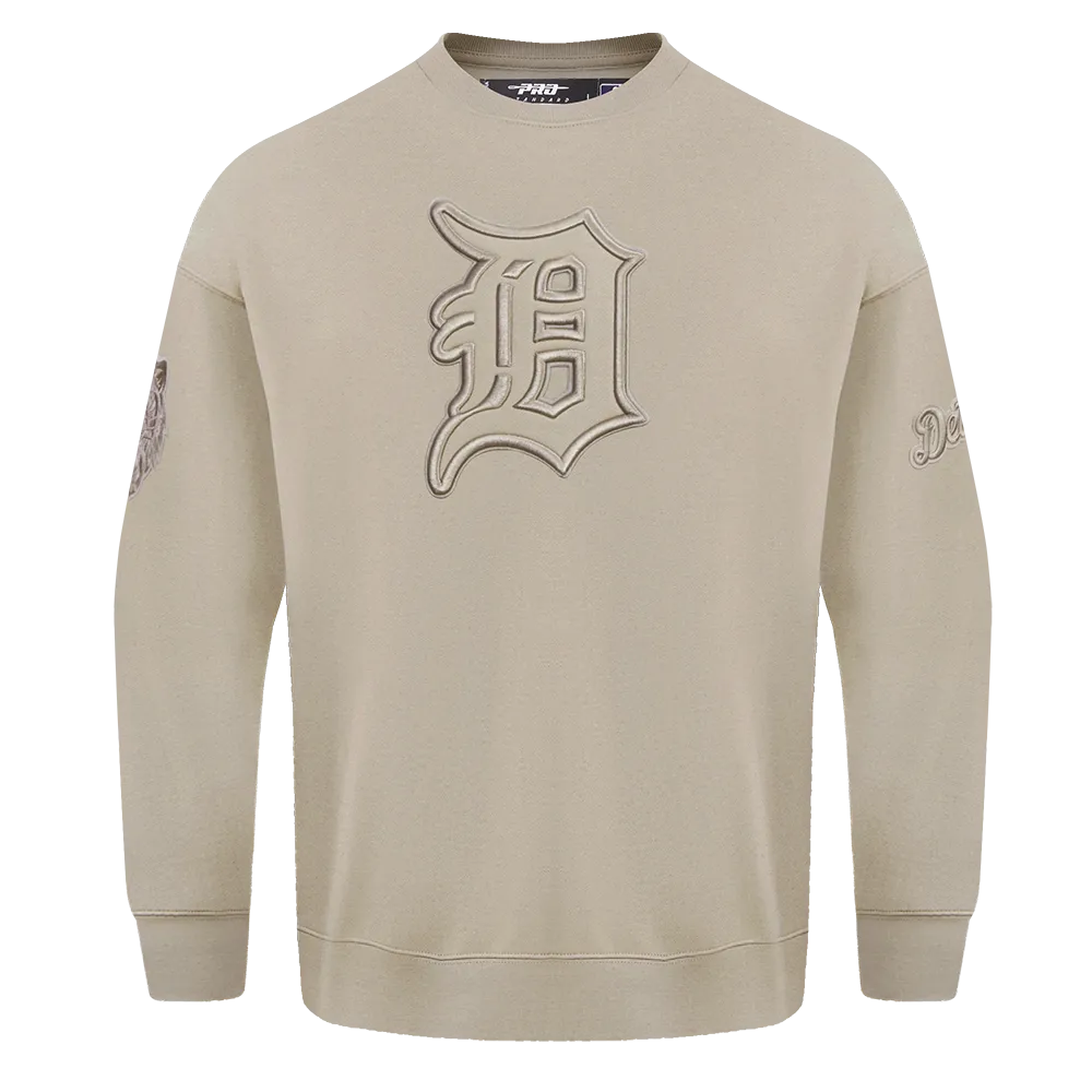 MLB DETROIT TIGERS NEUTRAL DROP SHOULDER FLC CREWNECK (TAUPE)