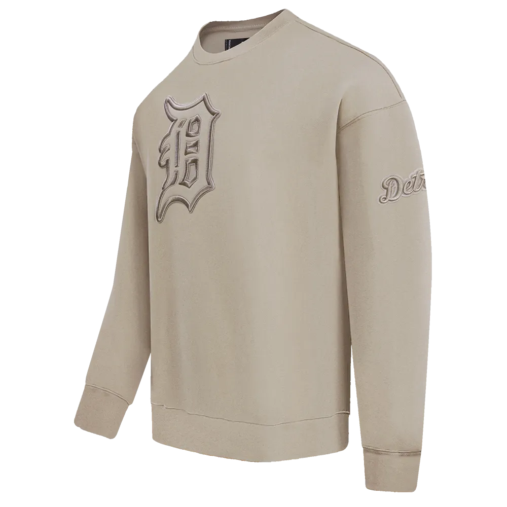 MLB DETROIT TIGERS NEUTRAL DROP SHOULDER FLC CREWNECK (TAUPE)