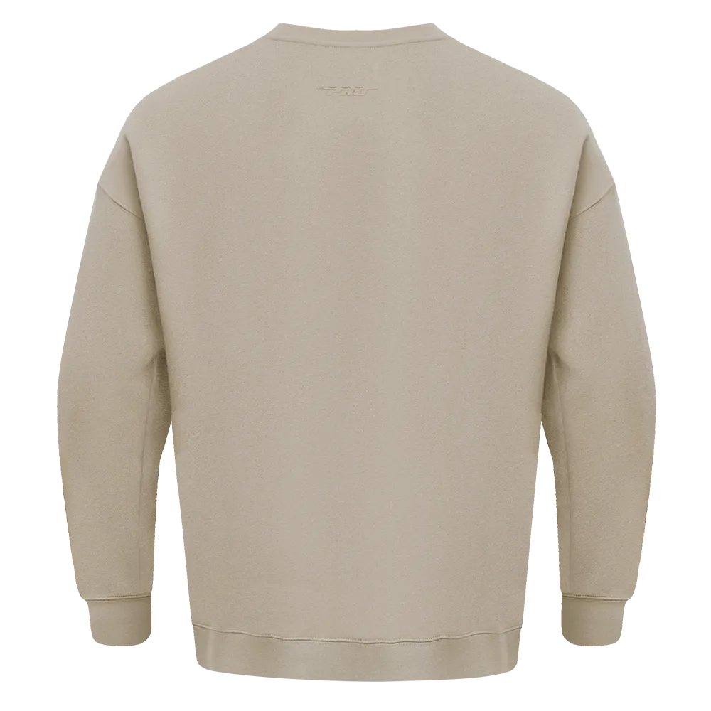 MLB DETROIT TIGERS NEUTRAL DROP SHOULDER FLC CREWNECK (TAUPE)