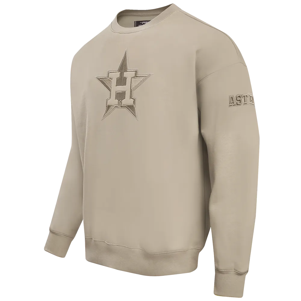 MLB HOUSTON ASTROS NEUTRAL DROP SHOULDER FLC CREWNECK (TAUPE)