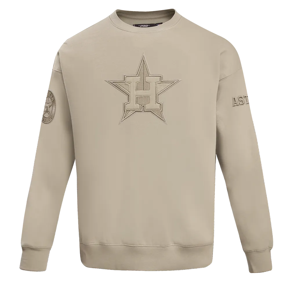MLB HOUSTON ASTROS NEUTRAL DROP SHOULDER FLC CREWNECK (TAUPE)