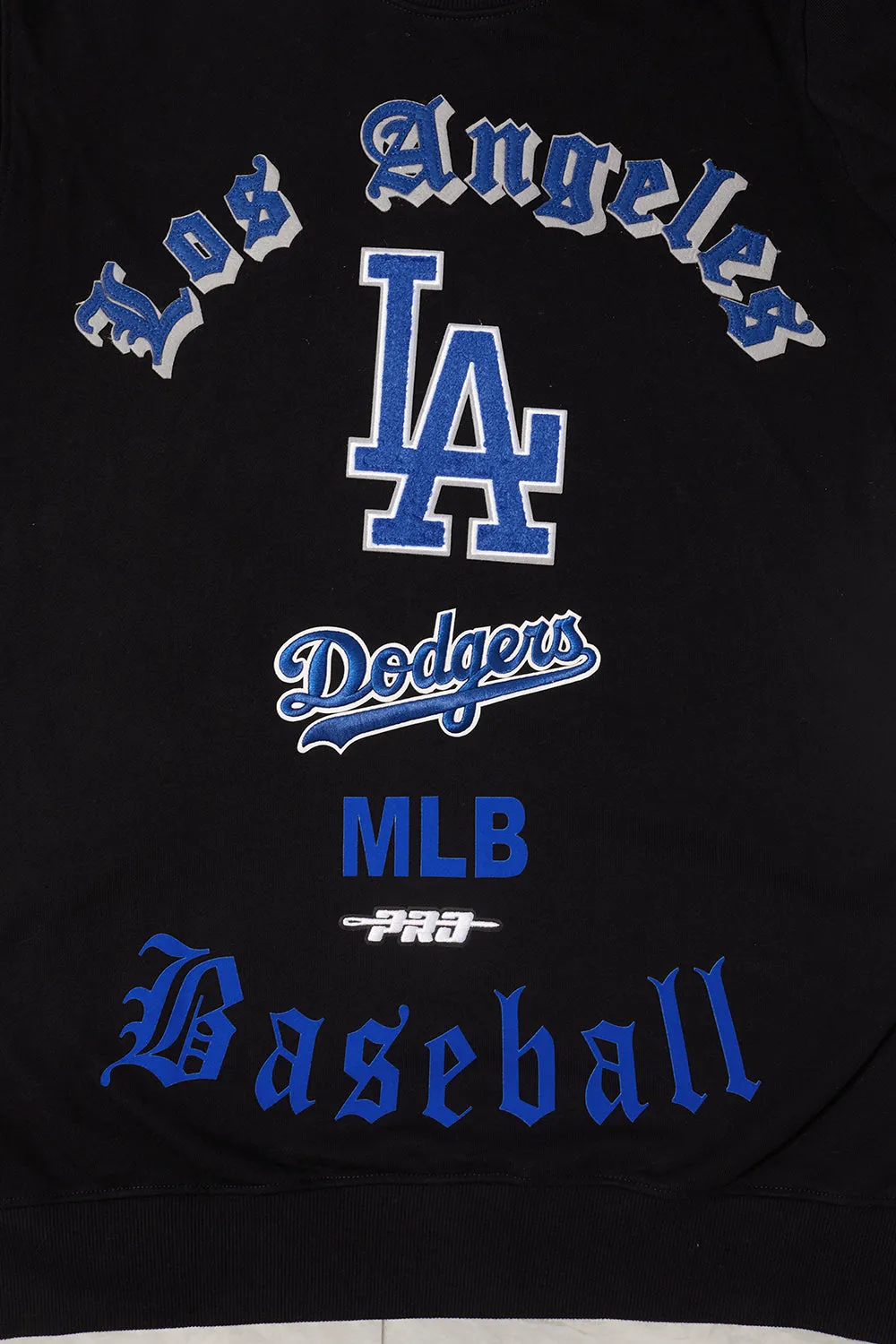 MLB LOS ANGELES DODGERS OLD ENGLISH MEN'S CREWNECK (BLACK)