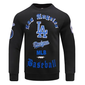 MLB LOS ANGELES DODGERS OLD ENGLISH MEN'S CREWNECK (BLACK)