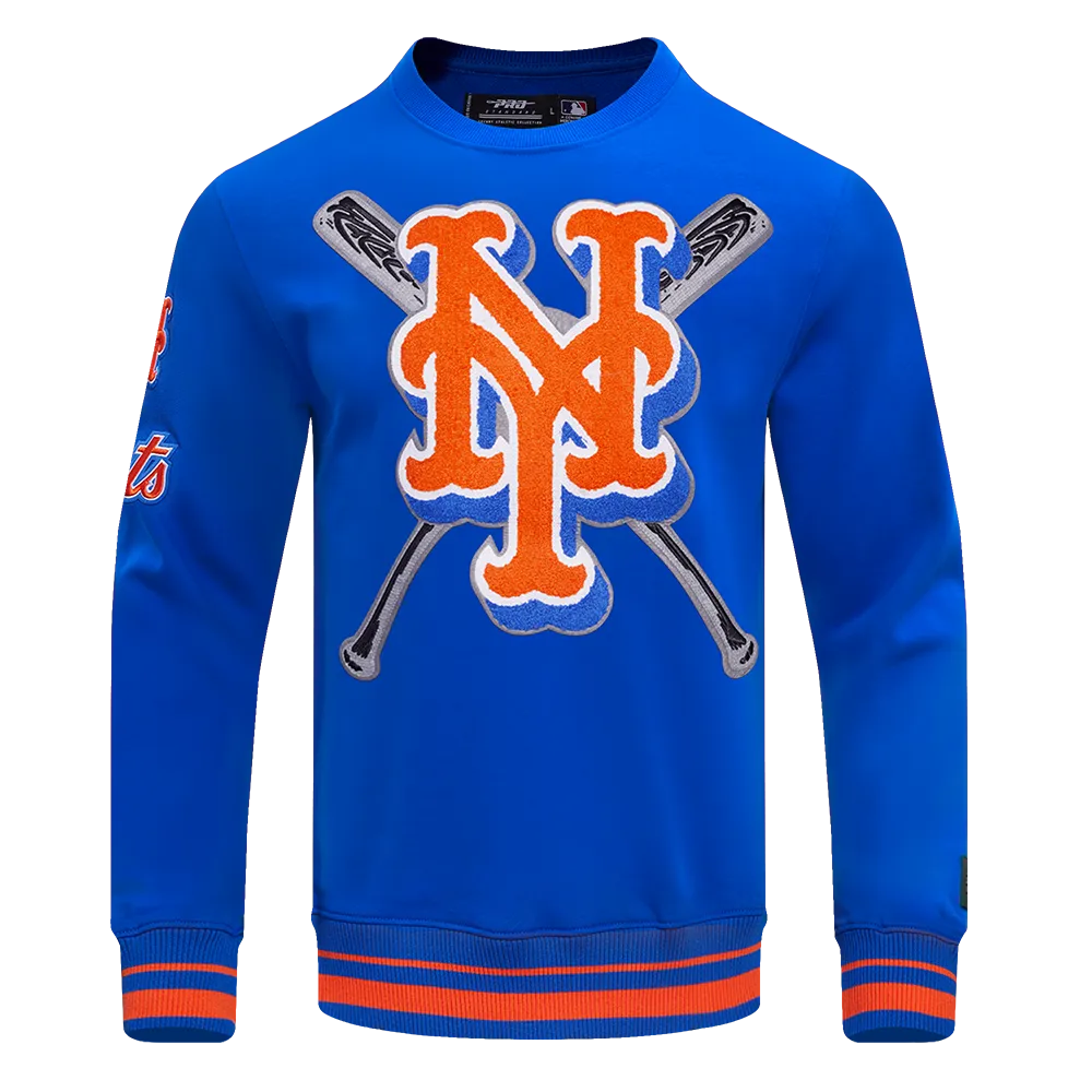 MLB NEW YORK METS MASHUP MEN'S RIB CREWNECK (ROYAL/ORANGE/ROYAL)