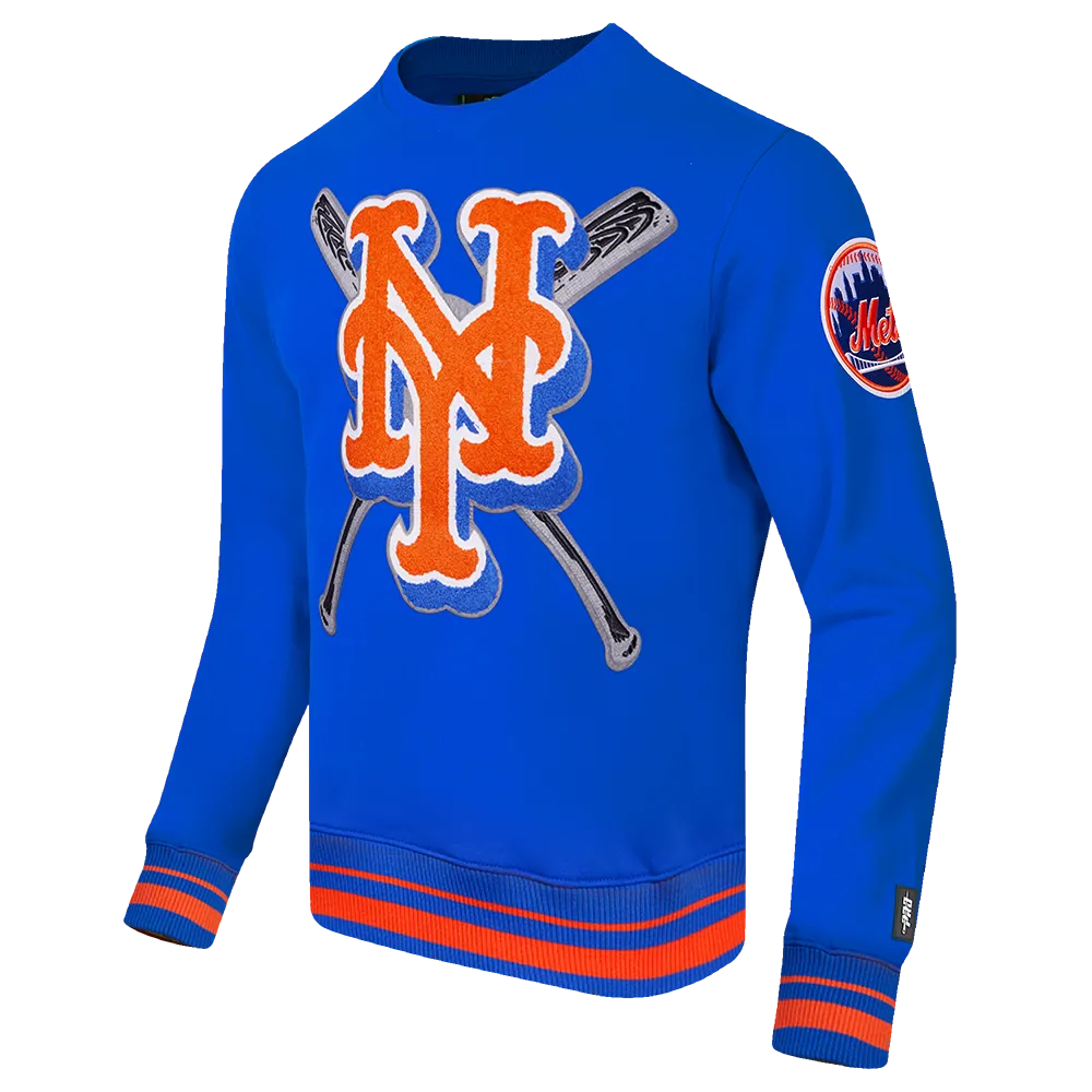 MLB NEW YORK METS MASHUP MEN'S RIB CREWNECK (ROYAL/ORANGE/ROYAL)