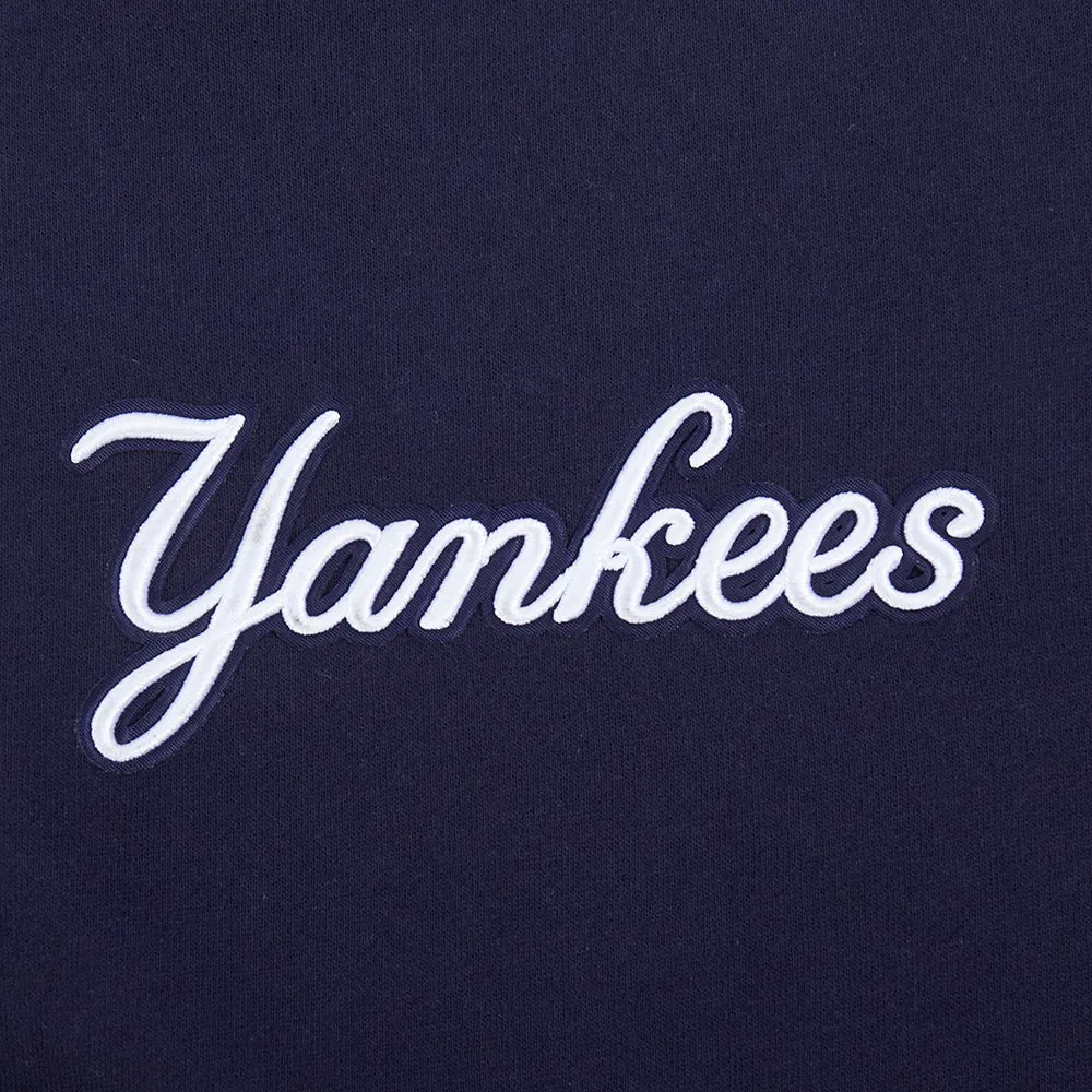 MLB NEW YORK YANKEES WINGSPAN MEN'S DROP SHOULDER FLC CREWNECK (MIDNIGHT NAVY)