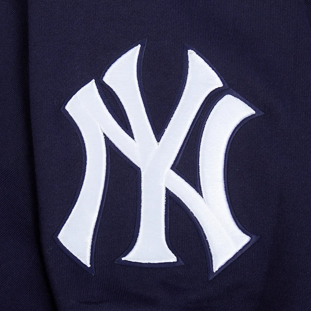 MLB NEW YORK YANKEES WINGSPAN MEN'S DROP SHOULDER FLC CREWNECK (MIDNIGHT NAVY)