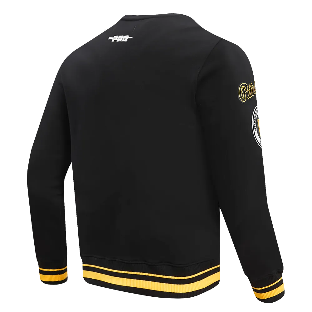 MLB PITTSBURGH PIRATES MASHUP MEN'S RIB CREWNECK (BLACK/YELLOW)