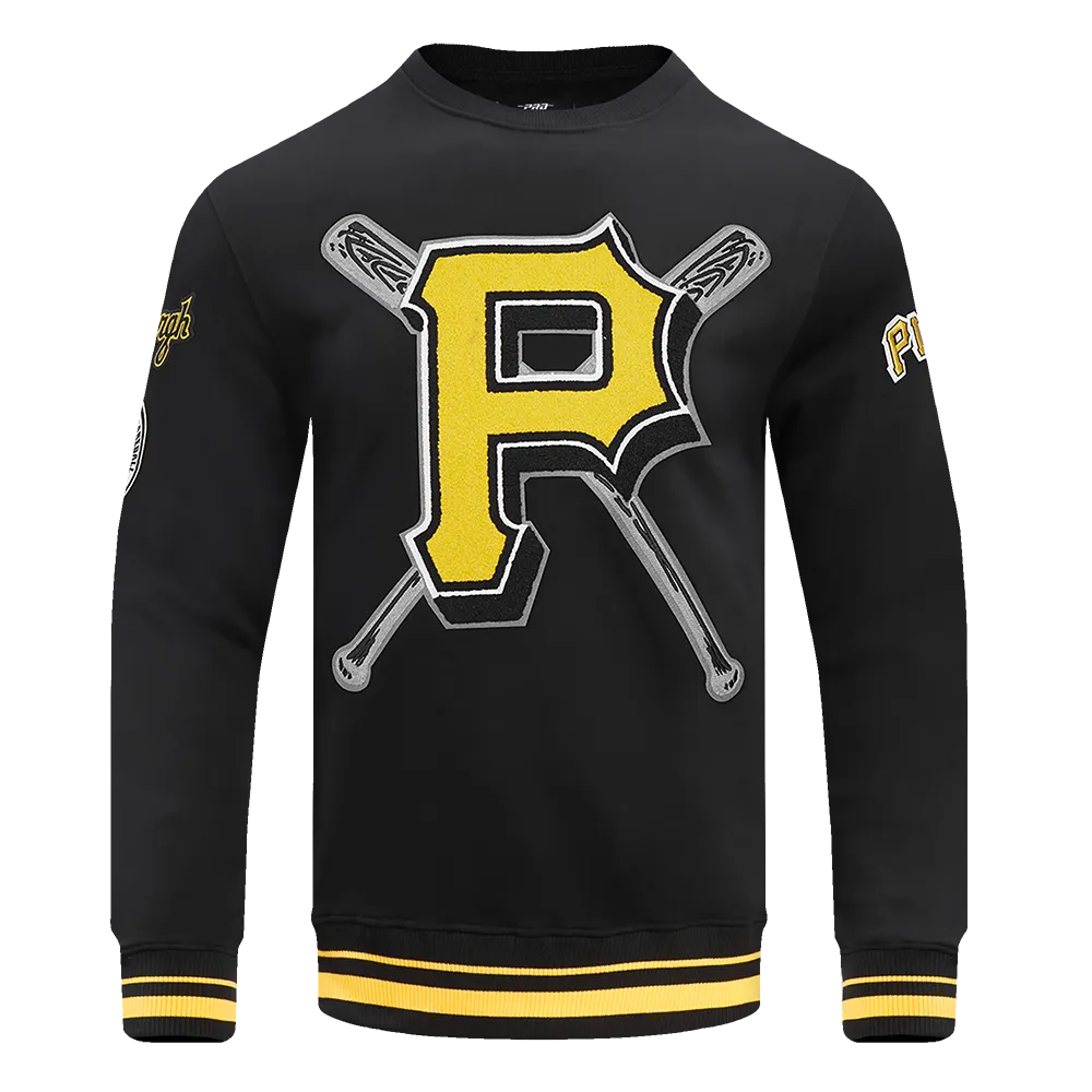 MLB PITTSBURGH PIRATES MASHUP MEN'S RIB CREWNECK (BLACK/YELLOW)