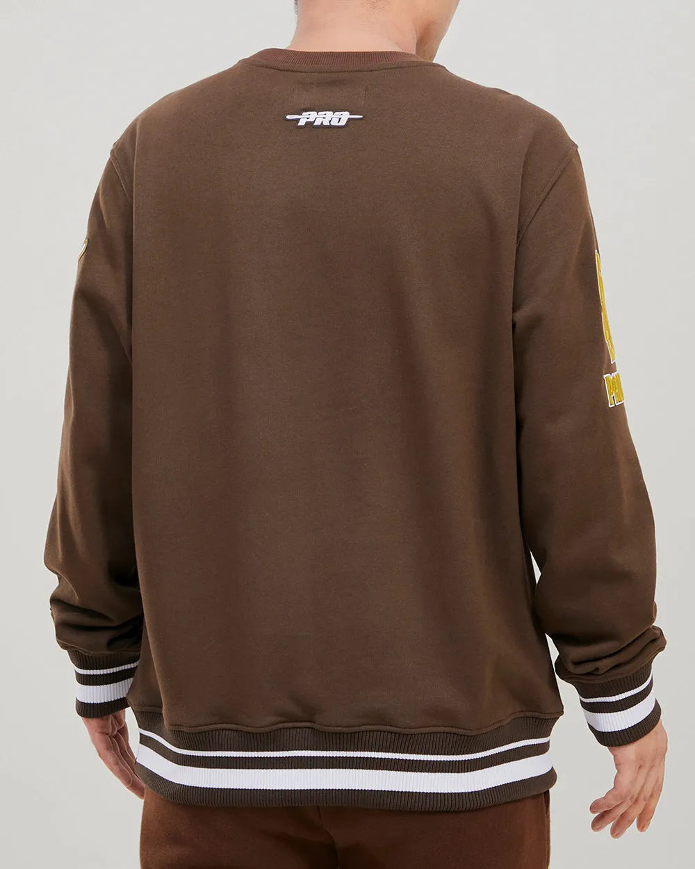 MLB SAN DIEGO PADRES MASHUP MEN'S RIB CREWNECK (BROWN/WHITE/BROWN)