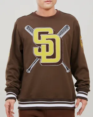 MLB SAN DIEGO PADRES MASHUP MEN'S RIB CREWNECK (BROWN/WHITE/BROWN)