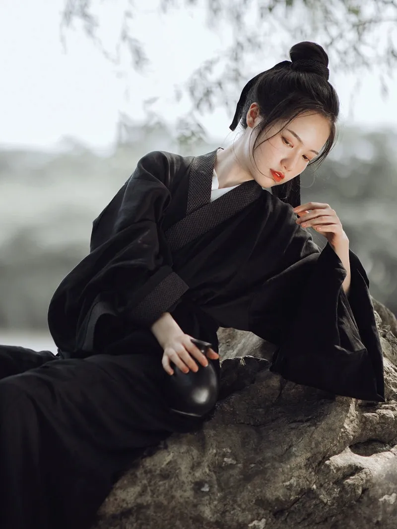 Mo Shui 墨水 Ink Stone Han Wei Jin Daily Cotton Linen Unisex Zhiju Robe