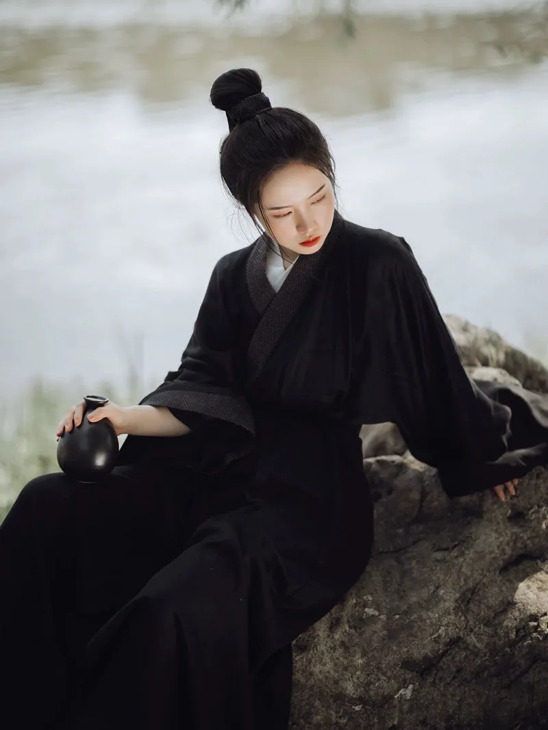 Mo Shui 墨水 Ink Stone Han Wei Jin Daily Cotton Linen Unisex Zhiju Robe