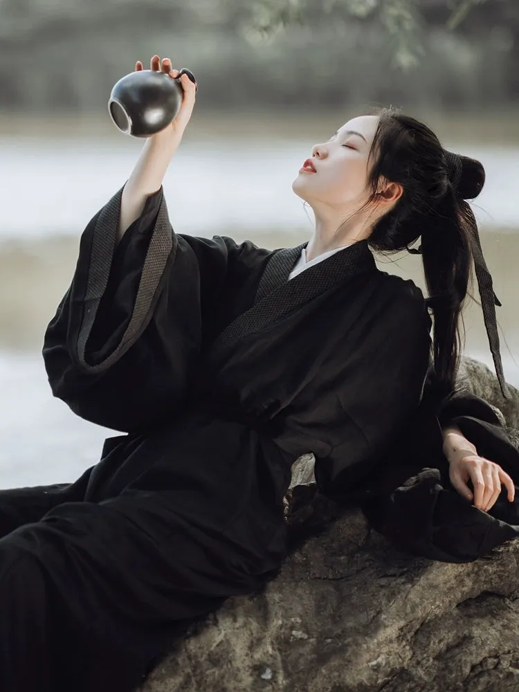 Mo Shui 墨水 Ink Stone Han Wei Jin Daily Cotton Linen Unisex Zhiju Robe