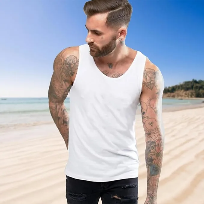Molten Creek® 6X Pack Mens Vests Classic Sports 100% Cotton Tank Tops Summer Training Gym Sports Sleeveless Casual Undershirts S-2XL