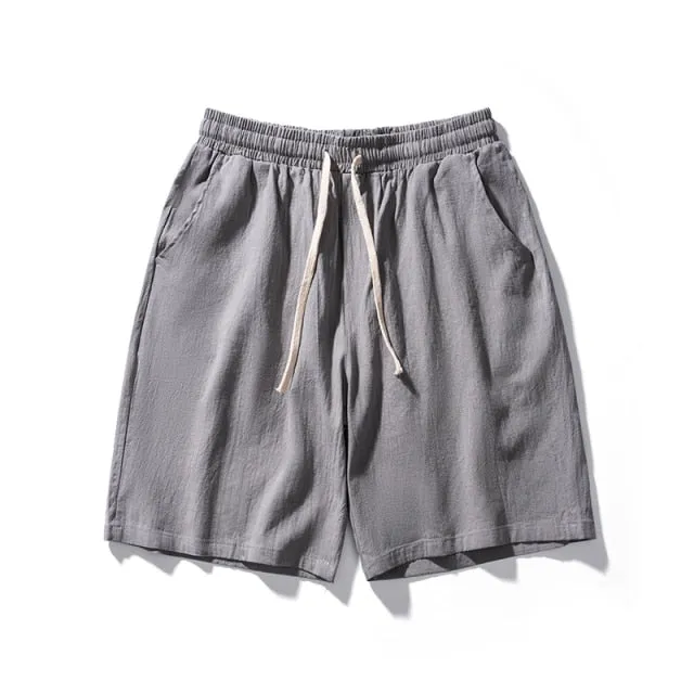 MrGB Cotton Line Shorts Men Summer Beach Casual Shorts Baggy Basic Pockets Shorts Men's Clothing