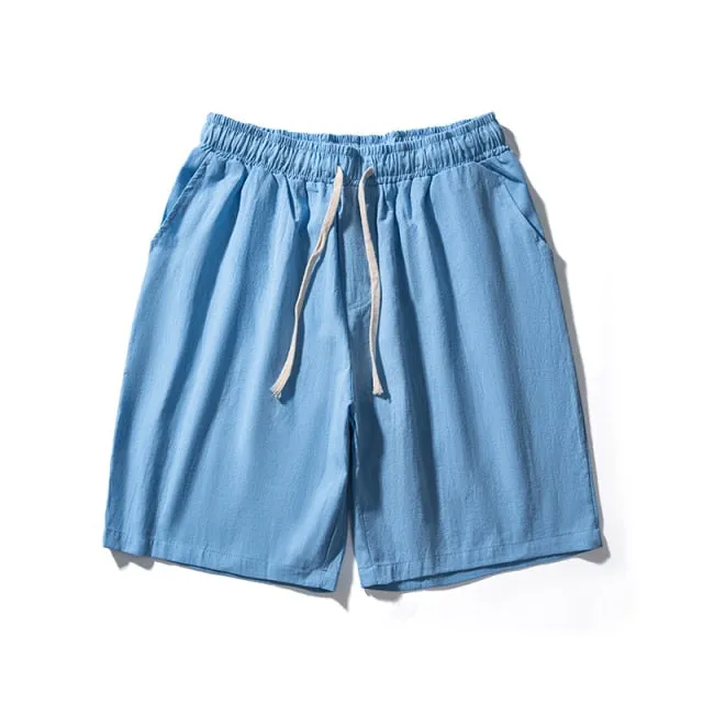 MrGB Cotton Line Shorts Men Summer Beach Casual Shorts Baggy Basic Pockets Shorts Men's Clothing