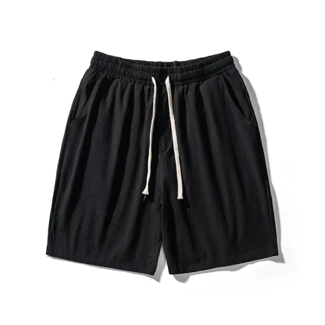 MrGB Cotton Line Shorts Men Summer Beach Casual Shorts Baggy Basic Pockets Shorts Men's Clothing