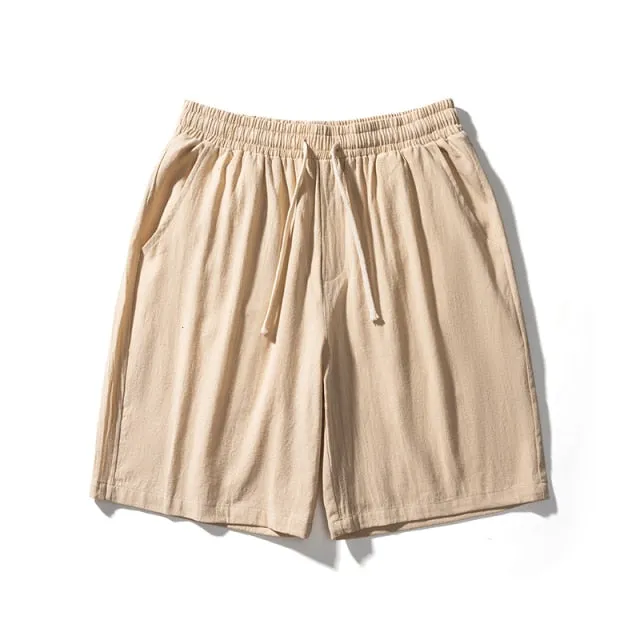 MrGB Cotton Line Shorts Men Summer Beach Casual Shorts Baggy Basic Pockets Shorts Men's Clothing