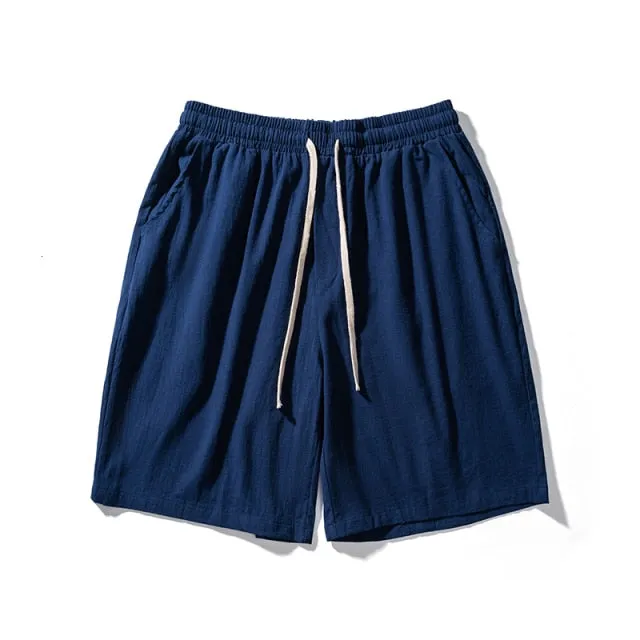 MrGB Cotton Line Shorts Men Summer Beach Casual Shorts Baggy Basic Pockets Shorts Men's Clothing