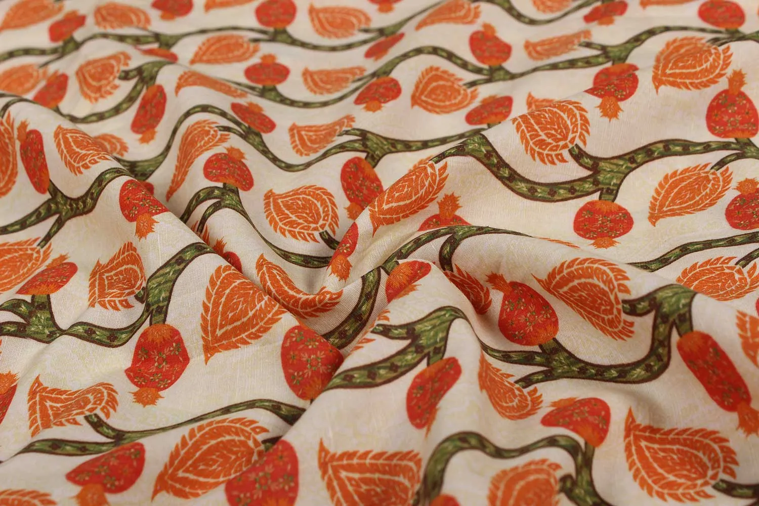 Multicolor Floral Cotton Linen Fabric