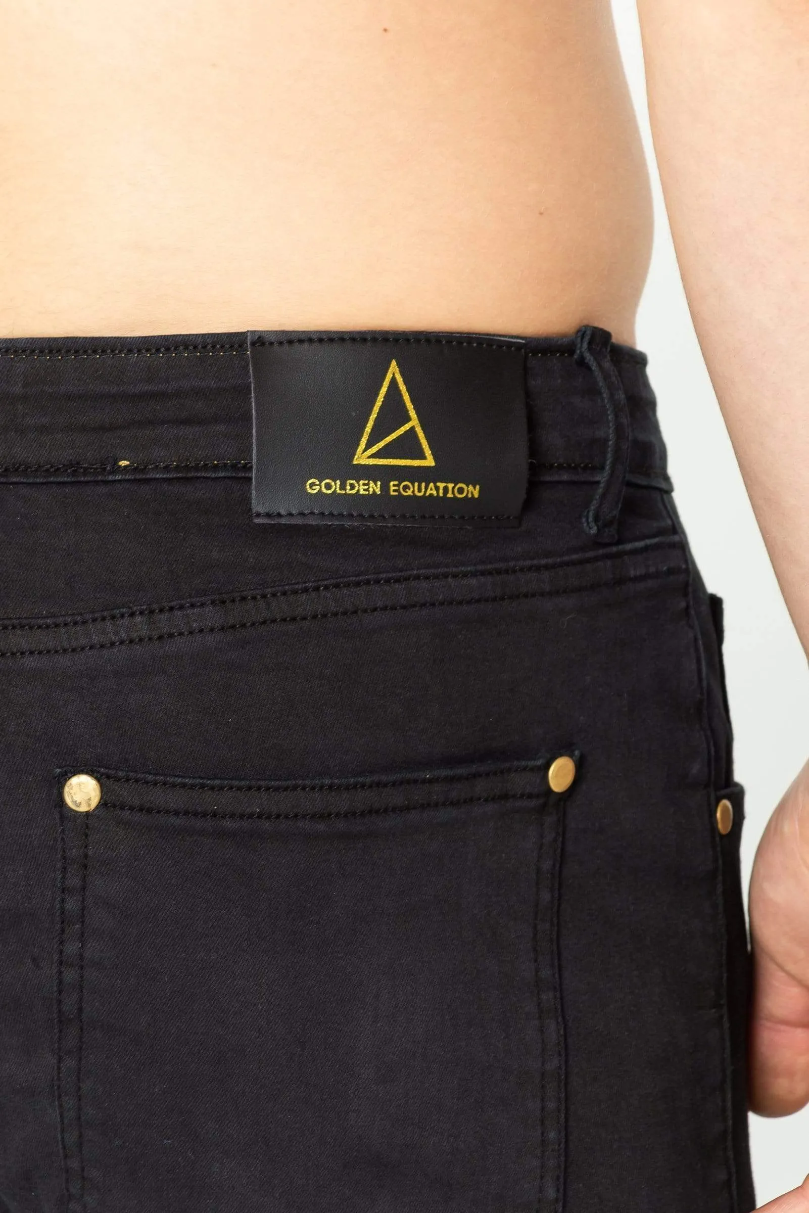 Murry Spray On Men's Denim Shorts - Black