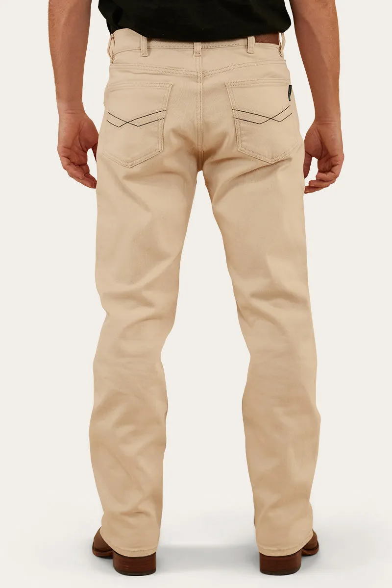 Muster Mens Slim Straight Fit Jeans - Dark Sand